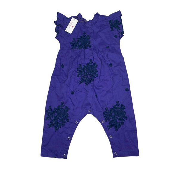 NEW Pink Chicken 12-18 mo Jennifer Jumper Royal Purple Embroidery Flutter Sleeve - Picture 1 of 6